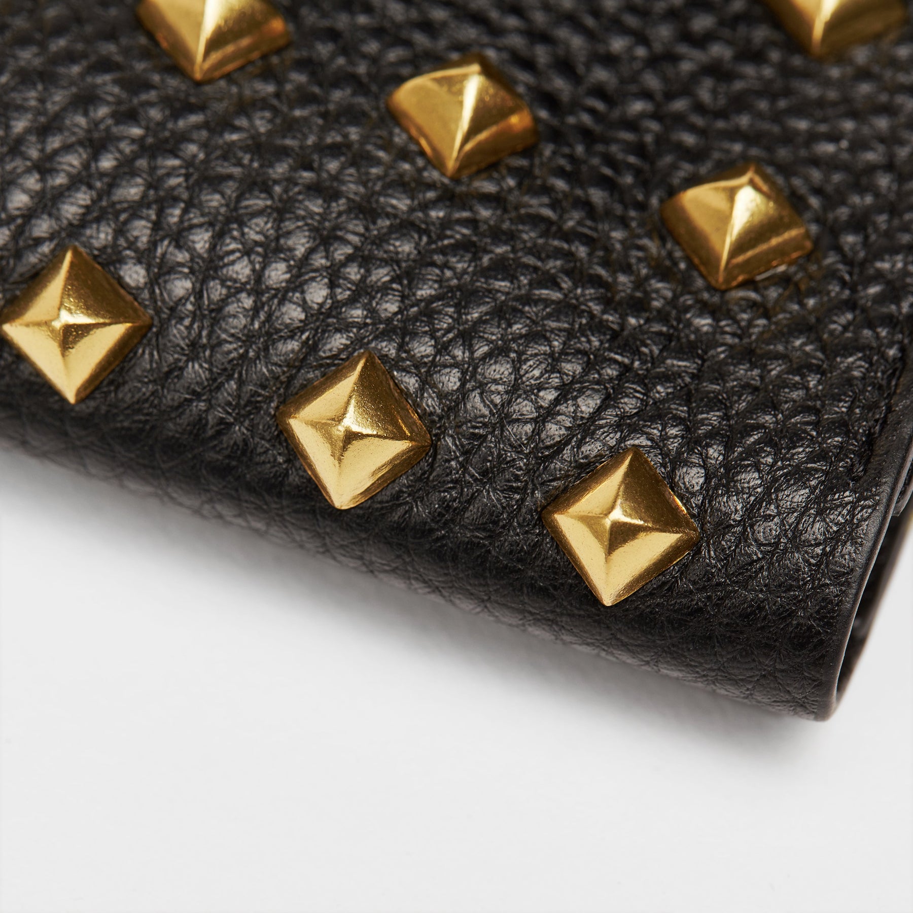 Golden Rivet Leather Pocket (Black) – OVERGLAM LONDON