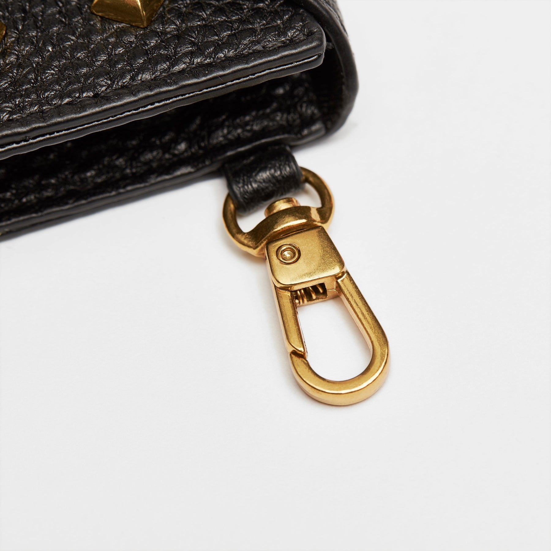 Golden Rivet Leather Pocket (Black) – OVERGLAM LONDON